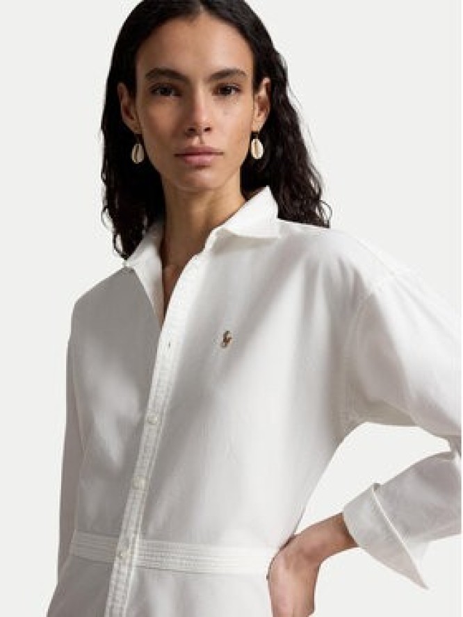 Polo Ralph Lauren Sukienka koszulowa 211B22755002 Biały Regular Fit