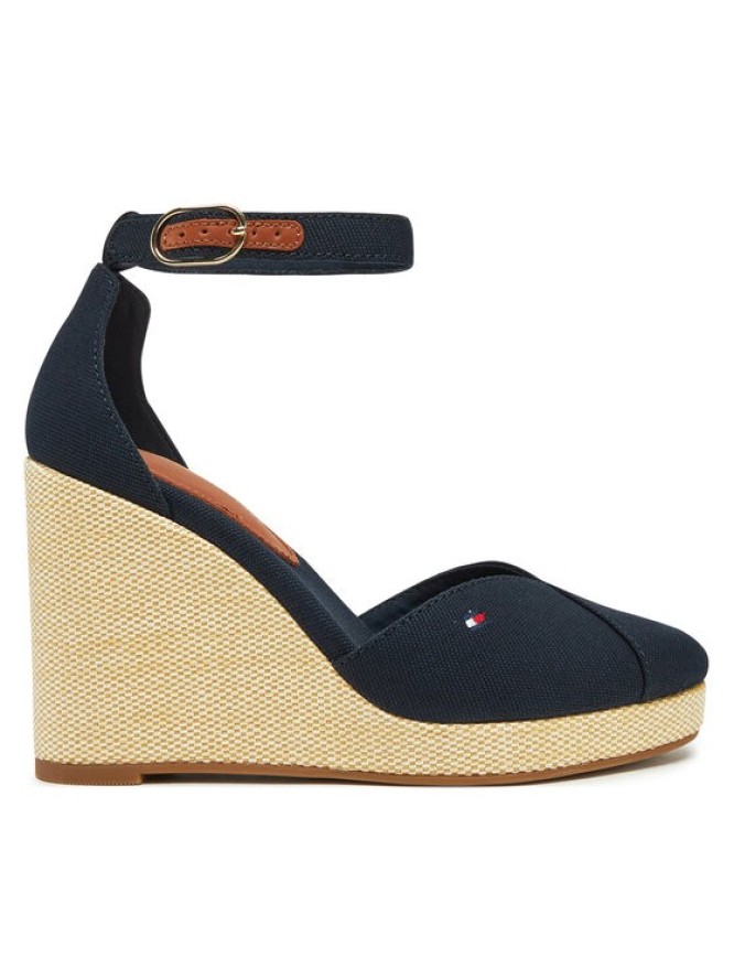 Tommy Hilfiger Półbuty Flag High Wedge Espad Closed Toe FW0FW08494 Granatowy