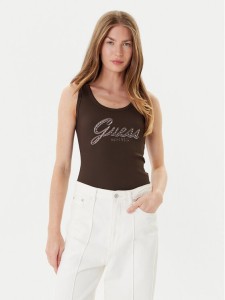 Guess Top W5YP00 KCXJ2 Brązowy Regular Fit