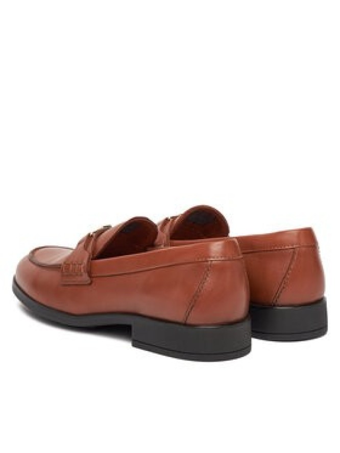 Tommy Hilfiger Loafersy Th Logo Leather Loafer FW0FW08705 Brązowy