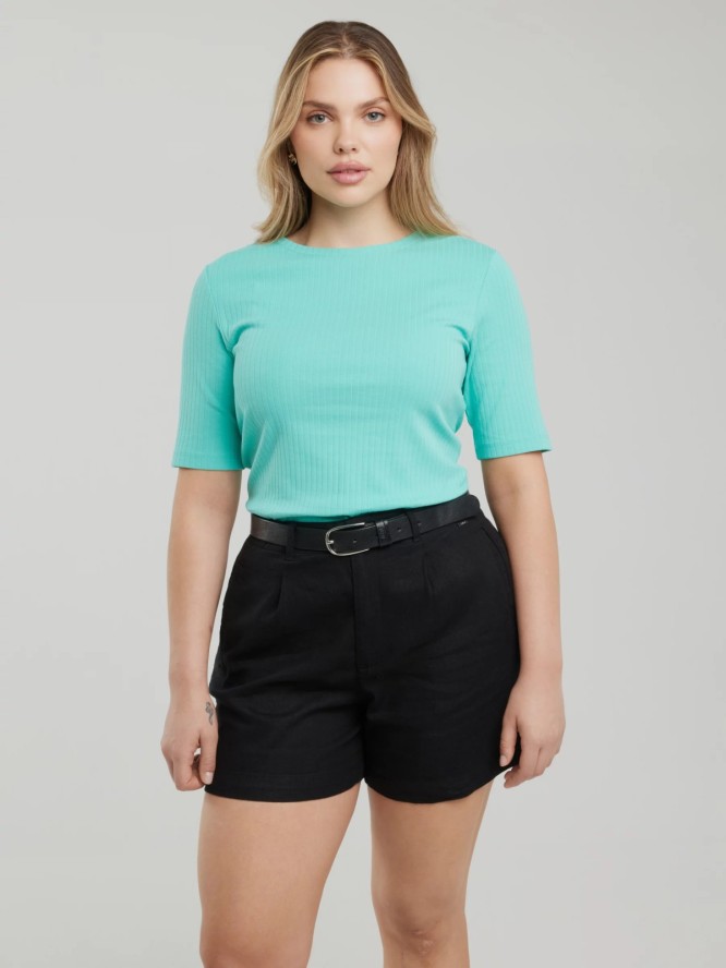 Koszulka damska w prążek turkusowa Alessa 302