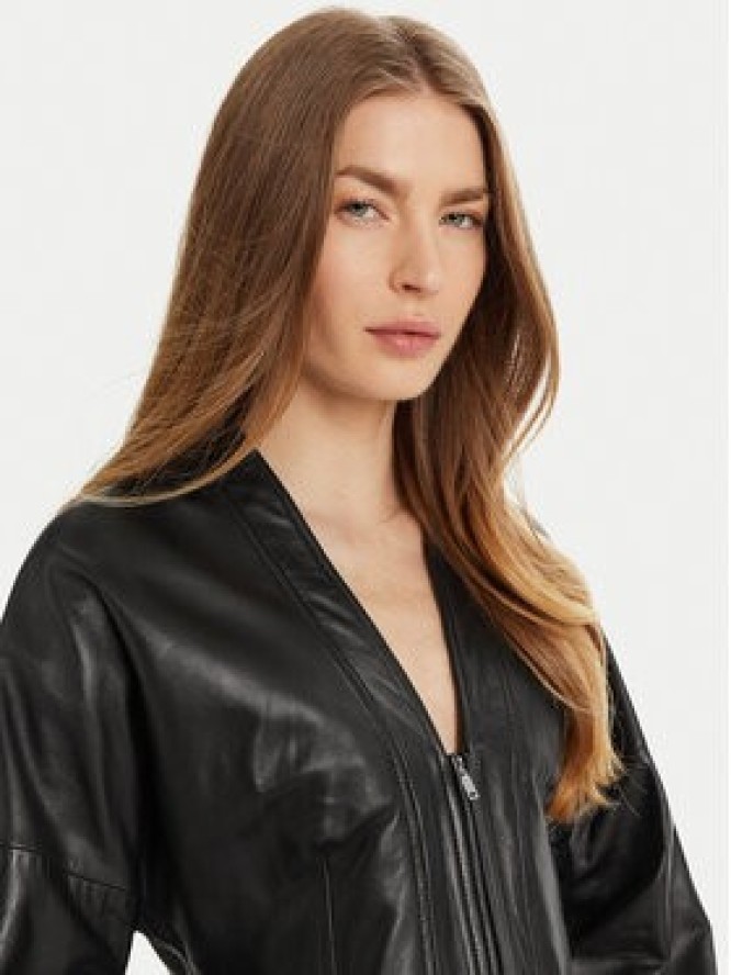 Marella Kurtka skórzana Daily 2513441041 Czarny Regular Fit