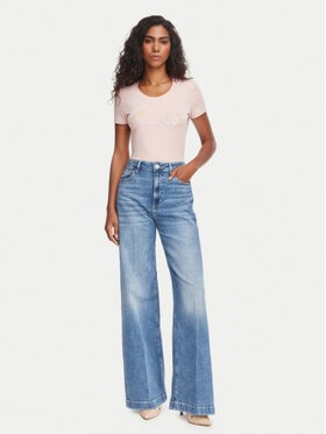 Guess T-Shirt W6YI56 K5028 Różowy jasny Slim Fit