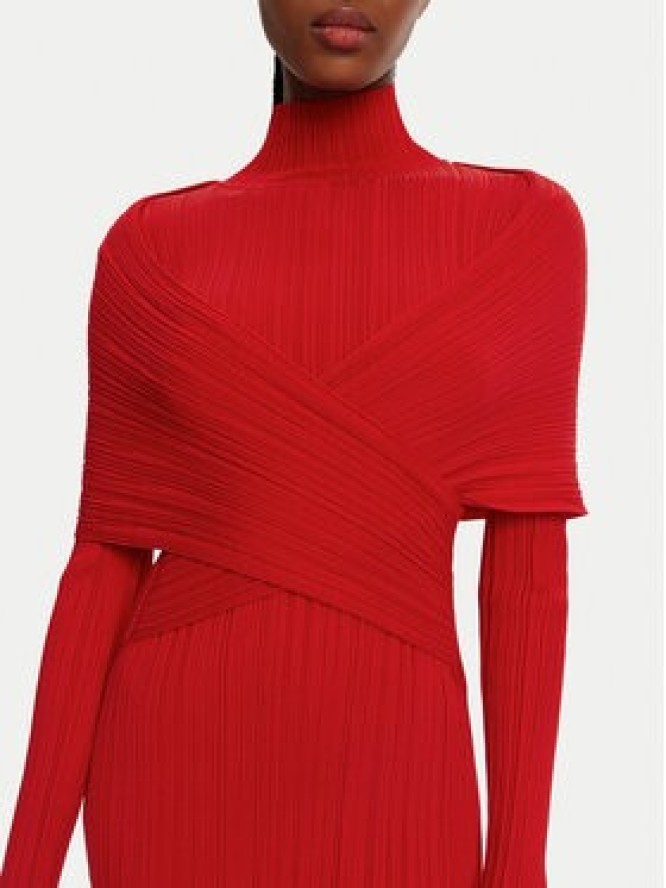 Balmain Sukienka wieczorowa DF0RR835KH70 Czerwony Slim Fit