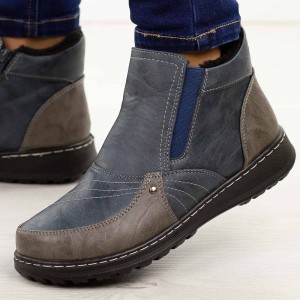 Granatowe botki damskie Potocki 90348