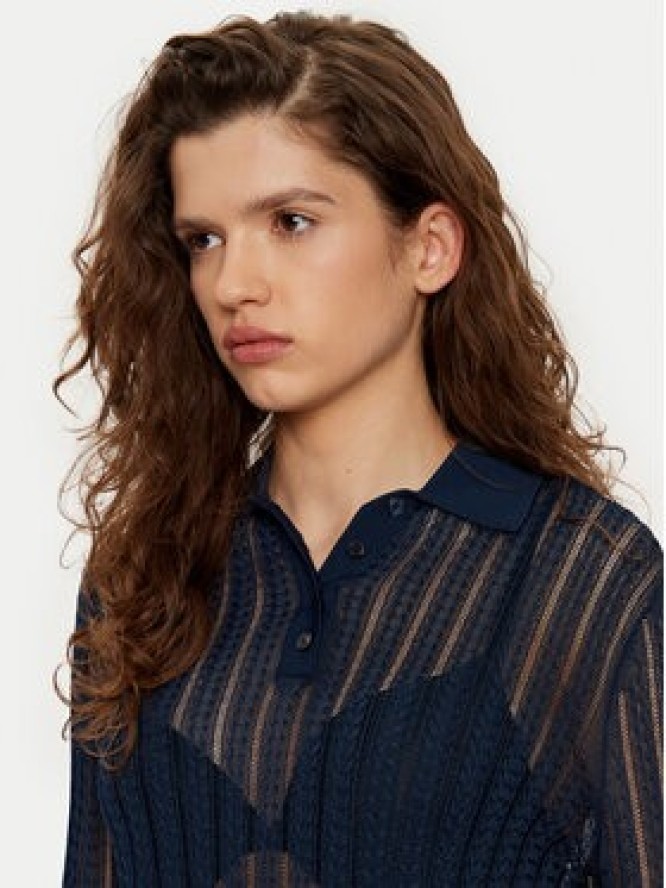 Tommy Hilfiger Sweter WW0WW44454 Granatowy Slim Fit