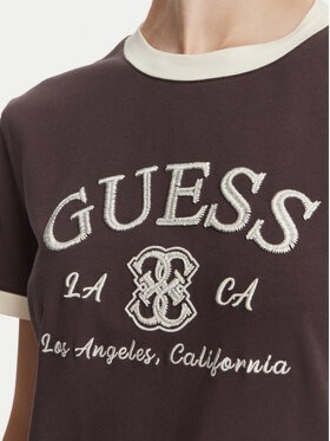 Guess T-Shirt V6YI18 K4320 Brązowy Regular Fit