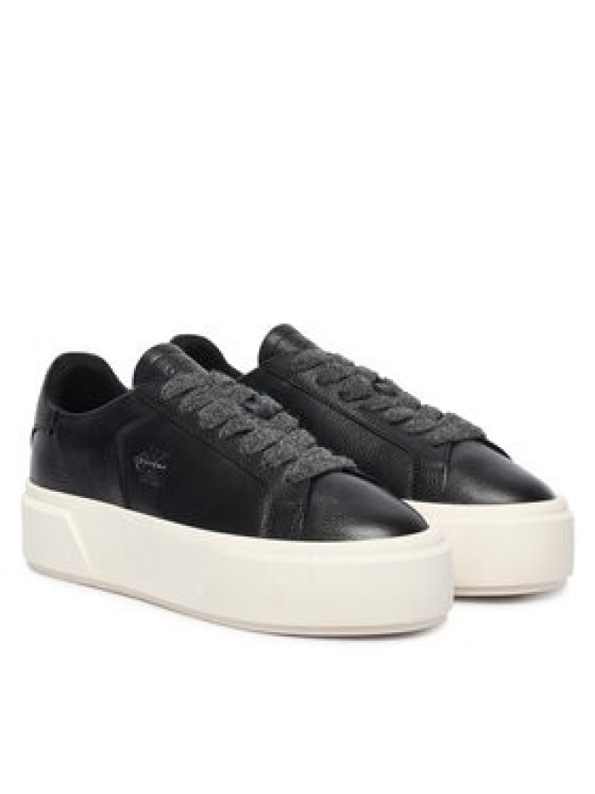 Calvin Klein Sneakersy Flatform Laceup Lth Wl HW0HW03229 Czarny