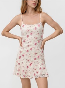 Koronkowa sukienka mini - wielobarwny