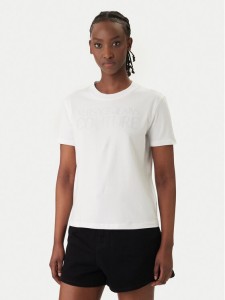 Versace Jeans T-Shirt 80HAHT09 Biały Regular Fit