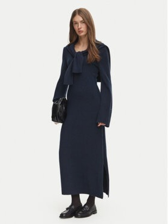 Tommy Hilfiger Sukienka dzianinowa Scoop WW0WW52306 Granatowy Regular Fit