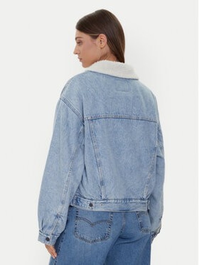 Levi's® Kurtka jeansowa Sherpa Trucker 90's A4435-0010 Niebieski Loose Fit