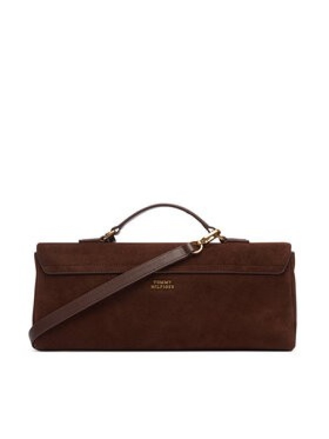 Tommy Hilfiger Torebka American Icon Clutch Suede AW0AW19515 Brązowy