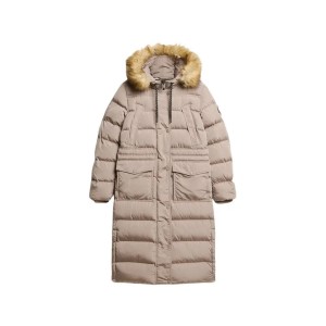 Długi płaszcz z sztucznego futra dla kobiet Superdry Everest