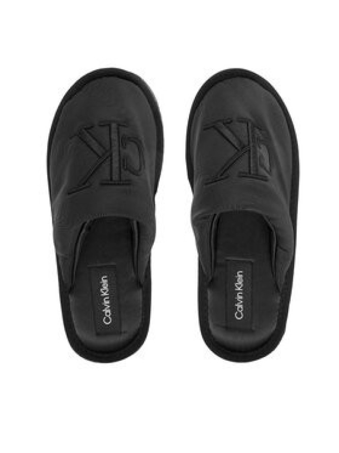 Calvin Klein Jeans Kapcie Slipper Satin Moire YW0YW02053 Czarny