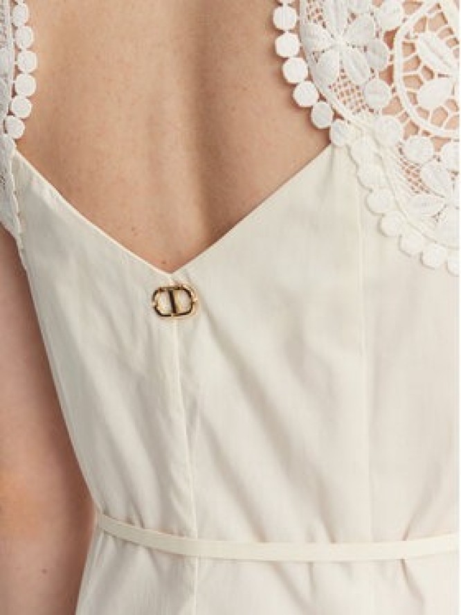 TWINSET Sukienka koktajlowa 251TT2090 Écru Regular Fit