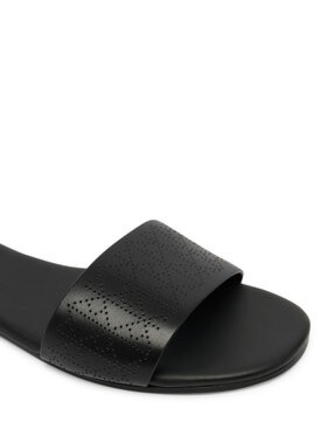 Calvin Klein Klapki Org Flat Sndl One Bar Lth Aop HW0HW02857 Czarny