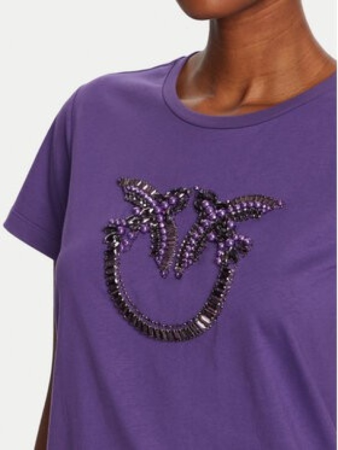 PINKO T-Shirt Quentin 100535 A2RN Fioletowy Regular Fit