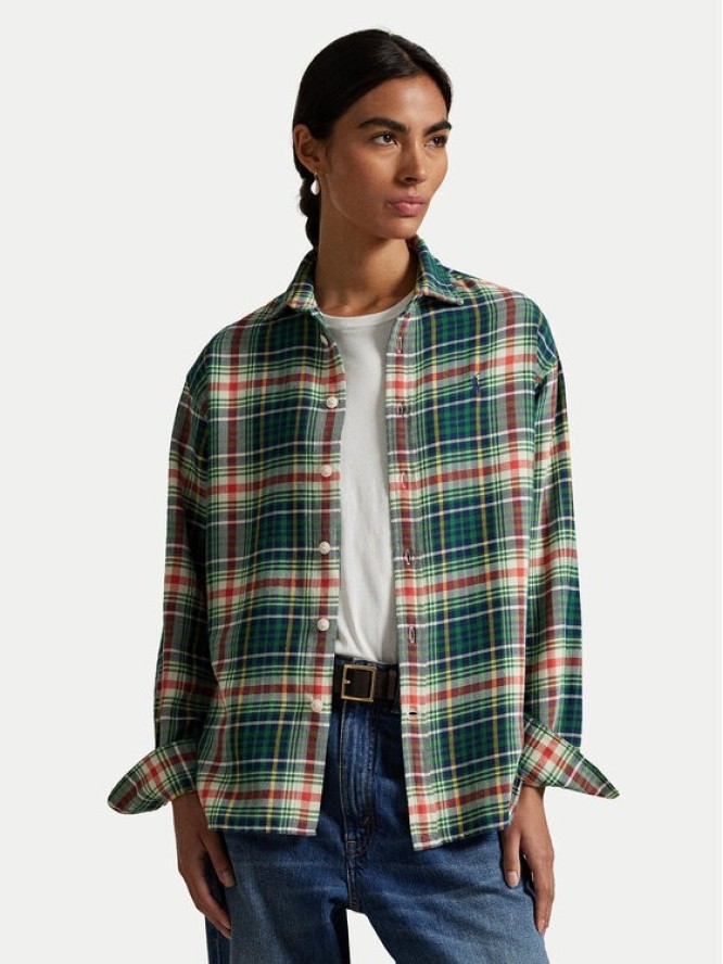 Polo Ralph Lauren Koszula 211A95156002 Zielony Relaxed Fit