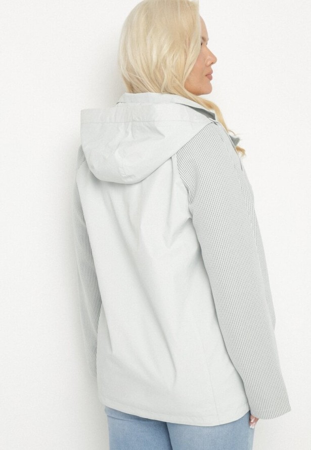 Zielona Kurtka Wiatrówka z Odpinanym Kapturem i Ściągaczami Arseli