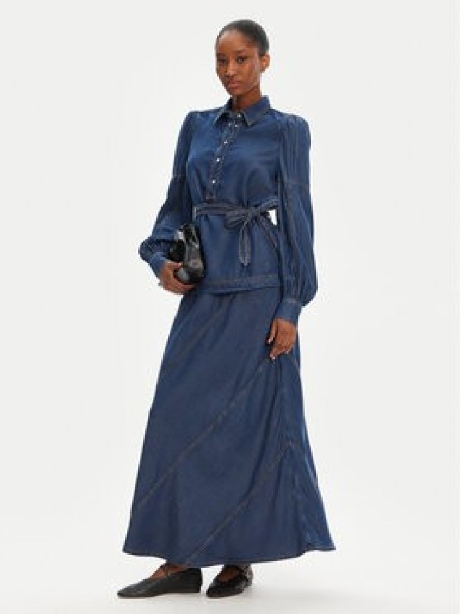 Munthe Spódnica maxi Parson 252122225207 Niebieski Regular Fit