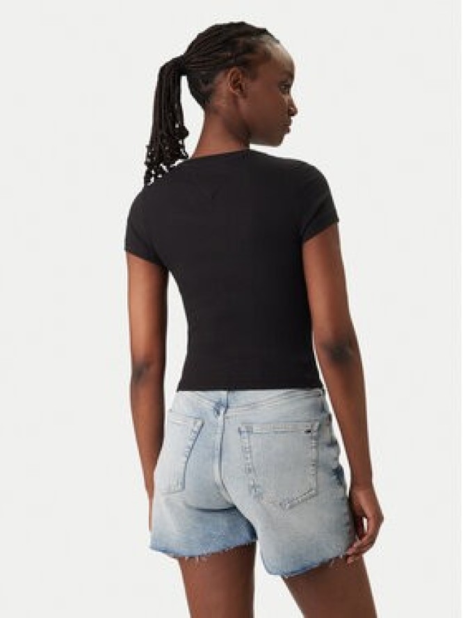 Tommy Jeans T-Shirt Wavy Flag DW0DW22272 Czarny Slim Fit