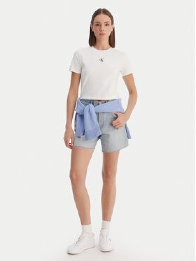 Calvin Klein Jeans T-Shirt LV047AB213 Biały Regular Fit