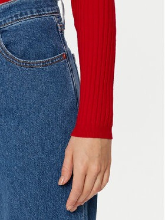 Tommy Jeans Sweter DW0DW19887 Czerwony Slim Fit