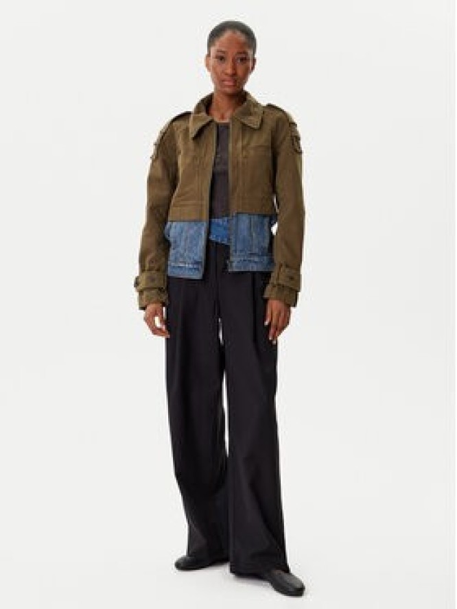 Desigual Kurtka jeansowa Tropez 25WWEW54 Zielony Regular Fit