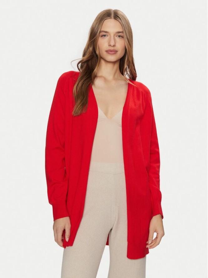 Pieces Kardigan Natalie 17156644 Czerwony Loose Fit