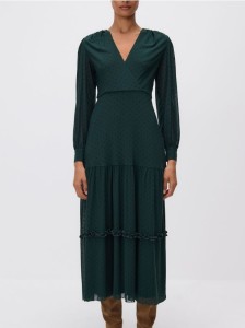 Sukienka maxi w grochy - morski