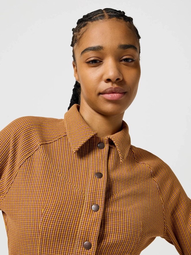 WRANGLER DAMSKA SUKIENKA WRANGLER SLIM FIT DRESS MADDER BROWN 112356780