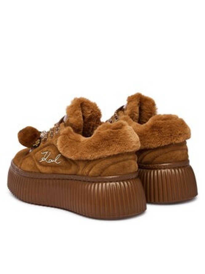 KARL LAGERFELD Sneakersy Kreeper Lo KL42312L Brązowy