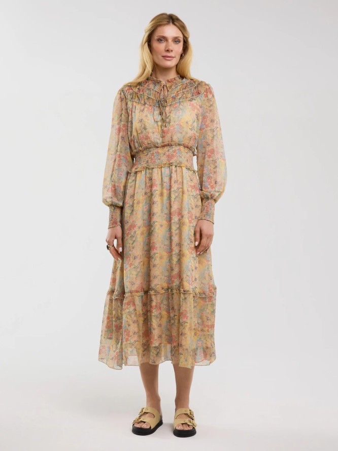 Sukienka damska midi szyfonowa z motywem kwiatowym Adare 300