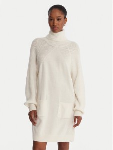 Liu Jo Sukienka dzianinowa MF5063 MS009 Écru Regular Fit