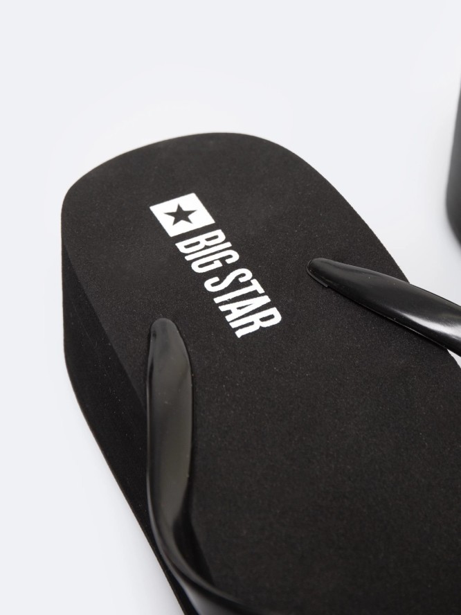 Japonki damskie na platformie czarne RR274A549 906