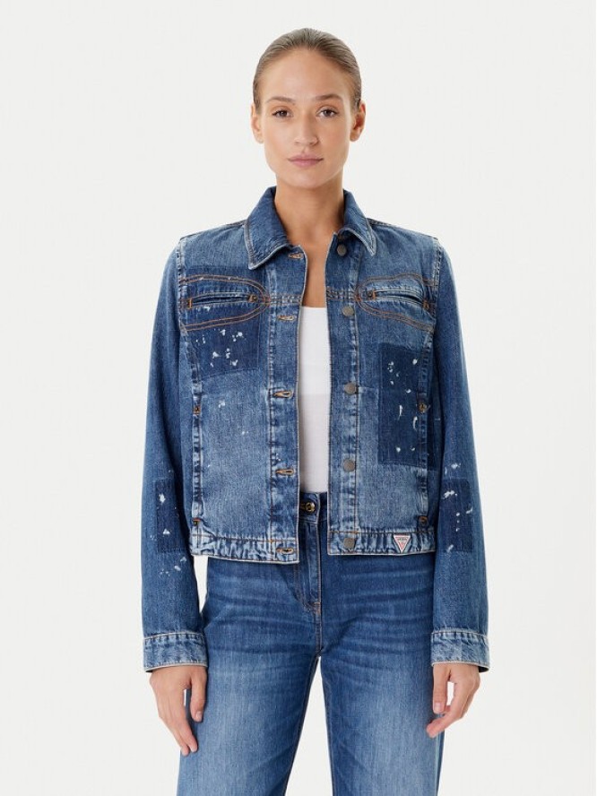 Guess Kurtka jeansowa W5YN69 D5R01 Granatowy Regular Fit