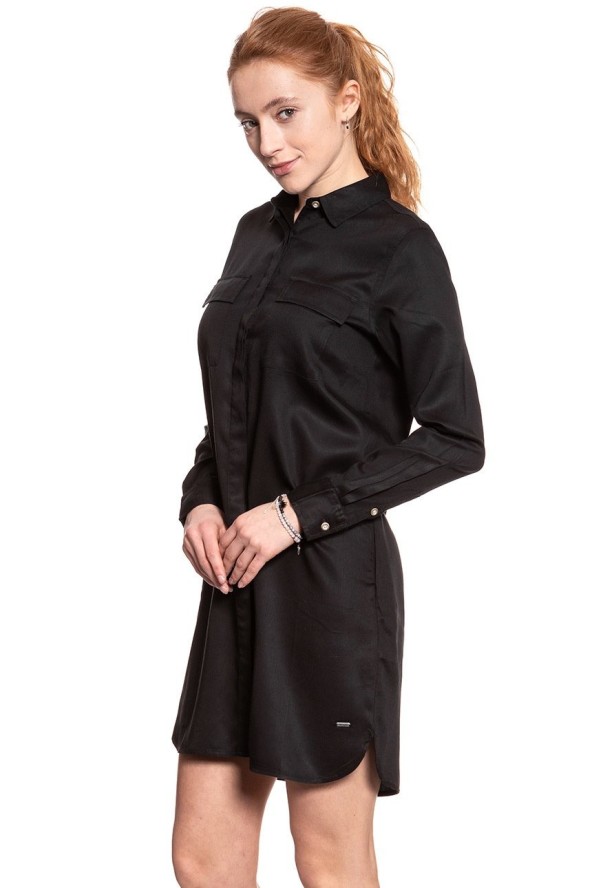 DAMSKA SUKIENKA WRANGLER LS UTILITY DRESS BLACK W9063LR01