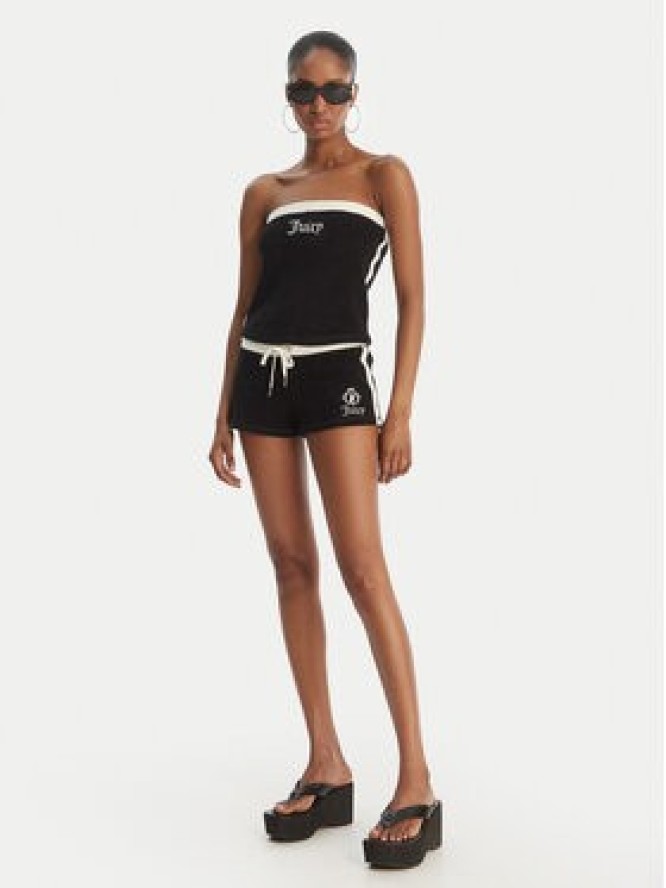 Juicy Couture Top Applique Terry JCWSC126314 Czarny Slim Fit