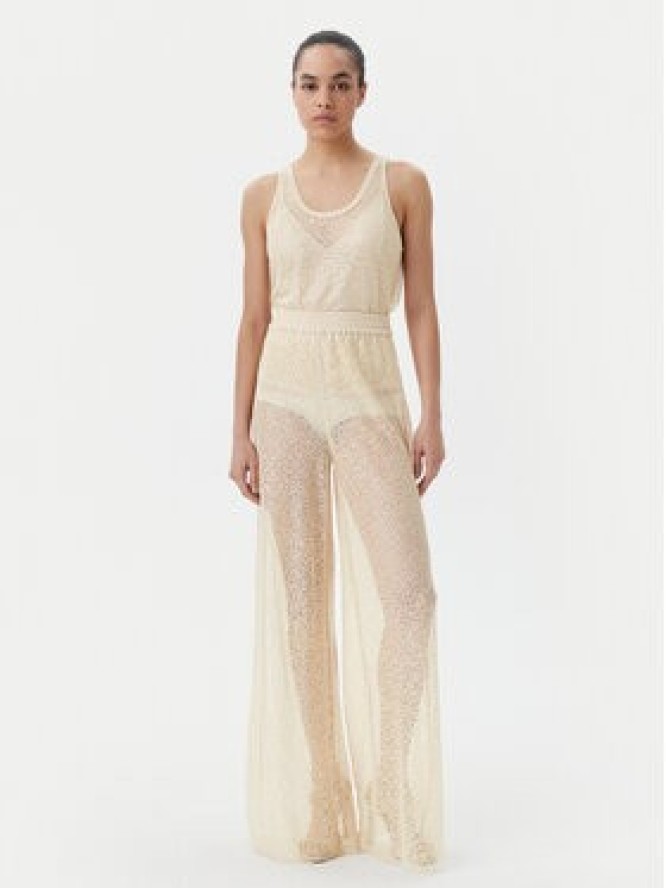 PINKO Spodnie palazzo 105009 A2EX Beżowy Regular Fit