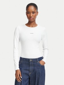 Guess Jeans Bluzka W6BP05 K5470 Biały Slim Fit
