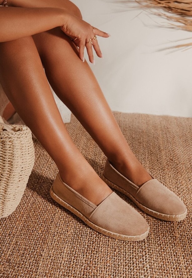 Ciemnobeżowe Espadryle Vices na Podeszwie z Plecionki Sesaniela