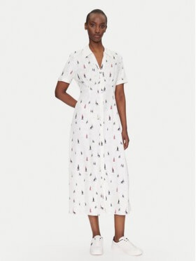 Tommy Hilfiger Sukienka koszulowa WW0WW44668 Biały Regular Fit