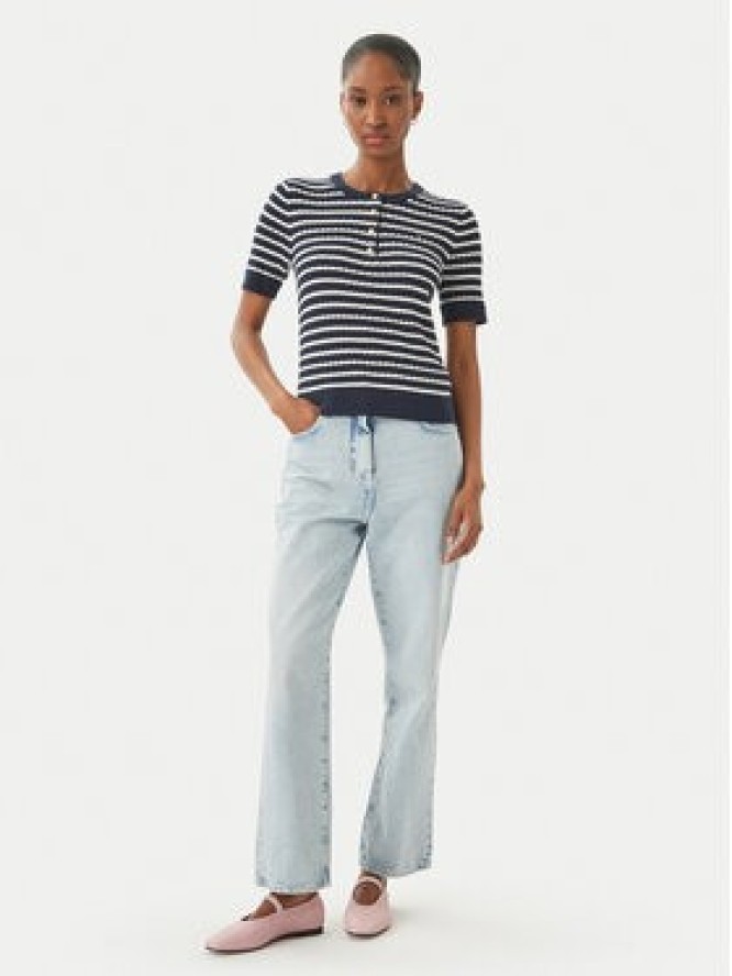 Tommy Hilfiger Sweter WW0WW49613 Granatowy Slim Fit