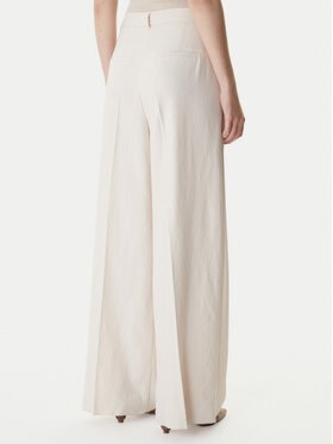 Marella Spodnie palazzo Slogan2 2615131311 Écru Wide Leg