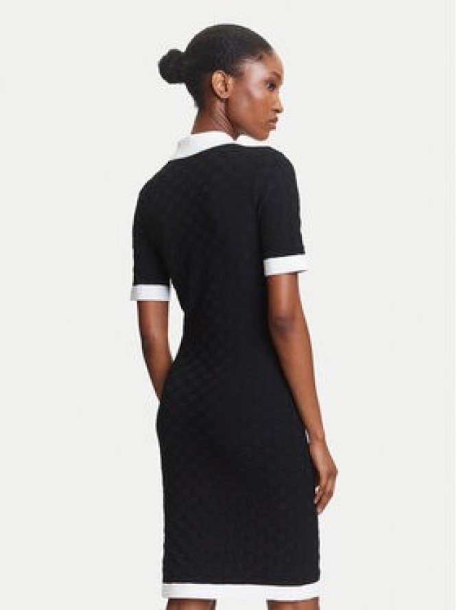 KARL LAGERFELD Sukienka dzianinowa A3W13036 Czarny Slim Fit