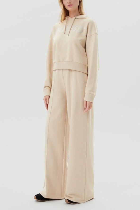 GUESS Beżowa bluza damska z cyrkoniami Primula, Rozmiar M