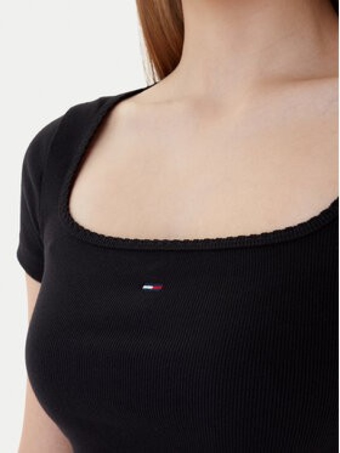 Tommy Jeans T-Shirt DW0DW21837 Czarny Slim Fit