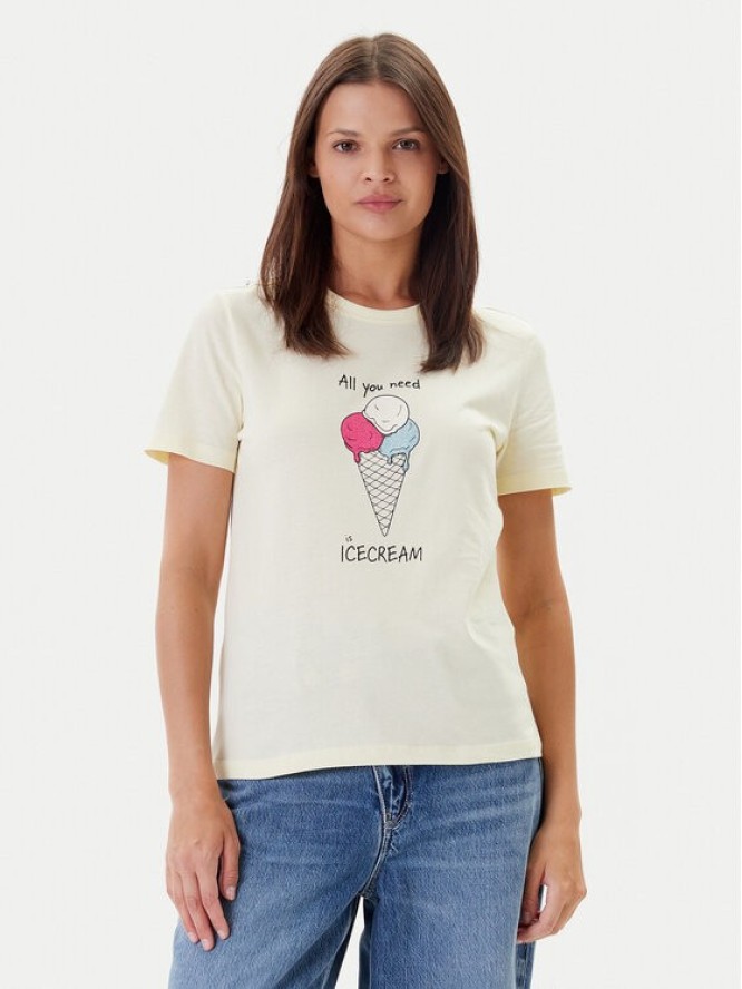 ONLY T-Shirt Fun Life 15349901 Żółty Regular Fit