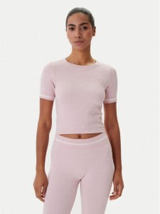 Guess T-Shirt V6RP02 Z4692 Różowy Slim Fit